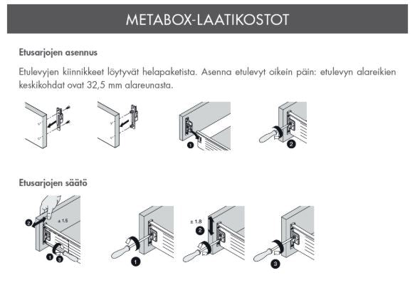 Etusarjan kiinnike vasen Metabox