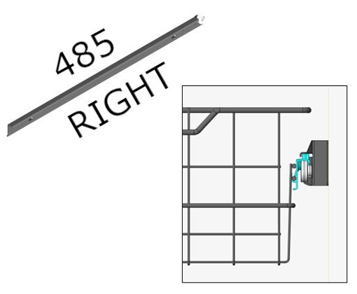 Oikea rullakisko 485 mm