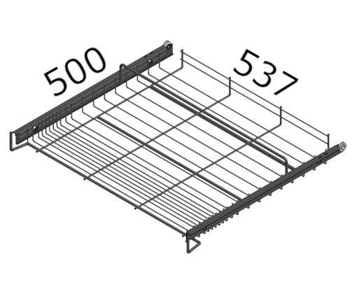 Kenkähylly kiskoilla 537x485x80 mm antrasiitti