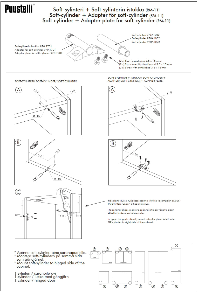 Blum soft sylinterin istukka