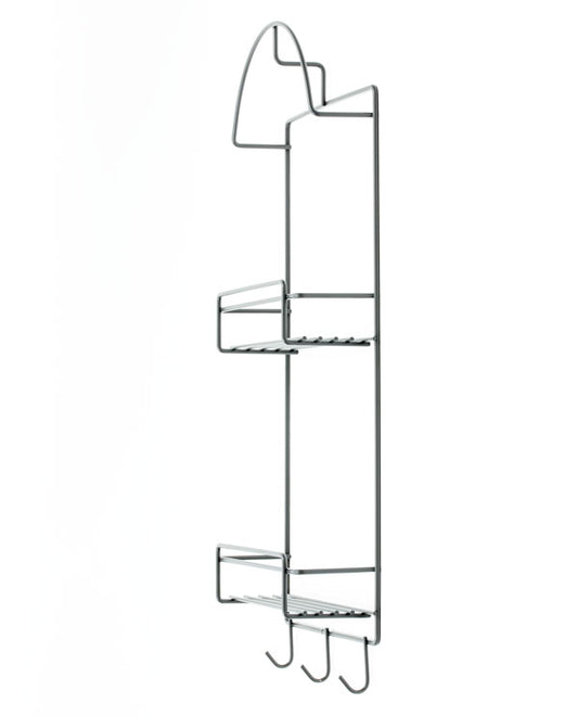 Letkuteline siivouskaappiin antrasiitin harmaa