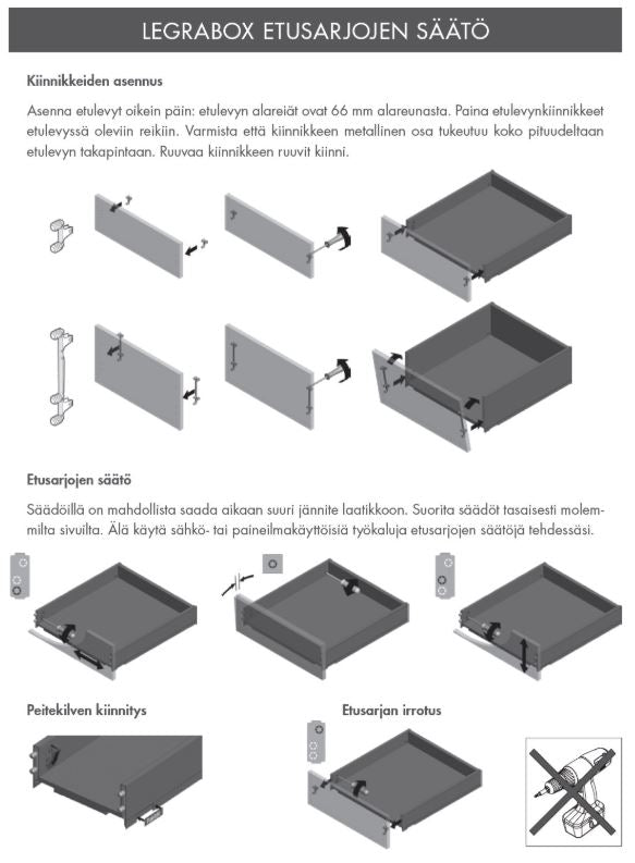Etusarjan kiinnike korkea C LEGRABOX 2kpl