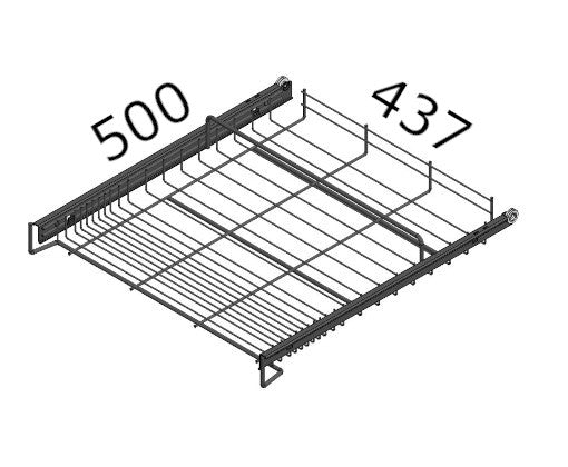 Kenkähylly kiskoilla 437x485x80 mm antrasiitti
