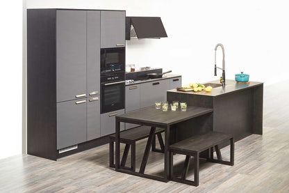 WoodX Pöytä mustanharmaa öljytty koivu 900x2200 mm